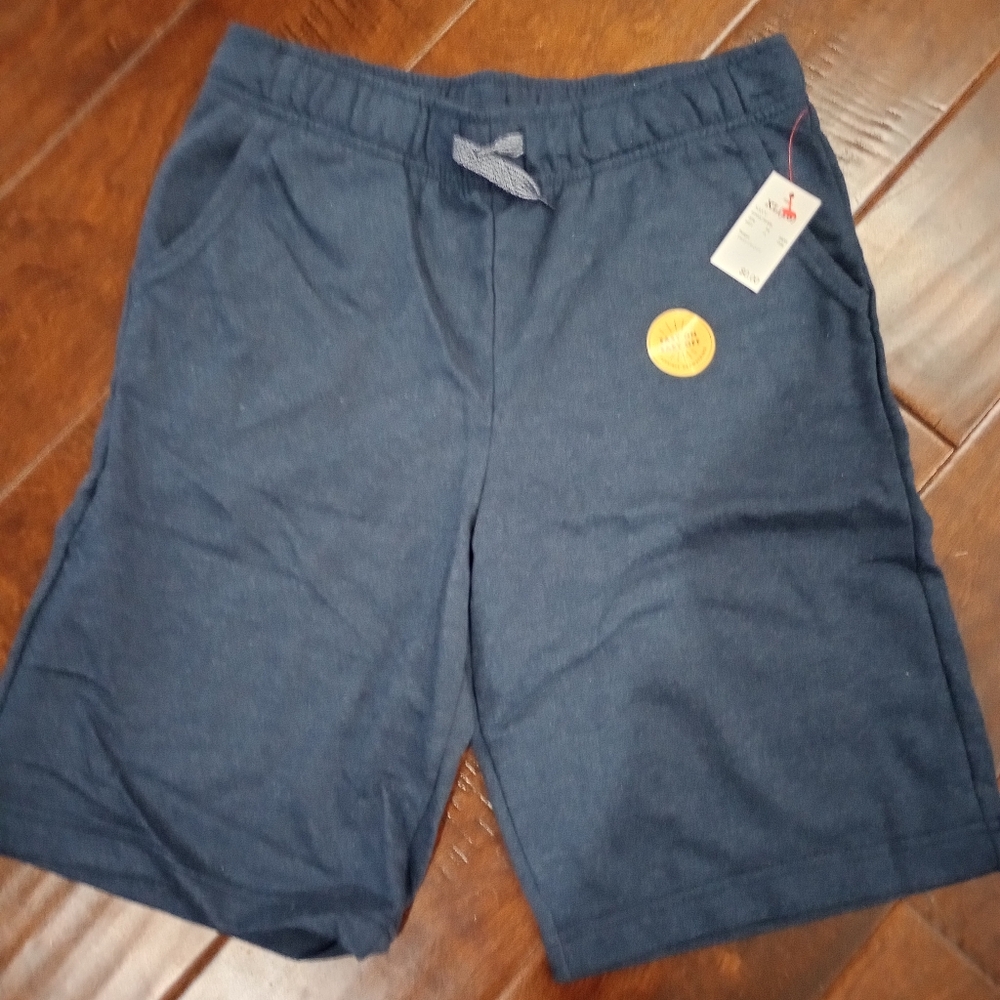 Blue Casual Shorts Sweats Pull On Elastic Waist.